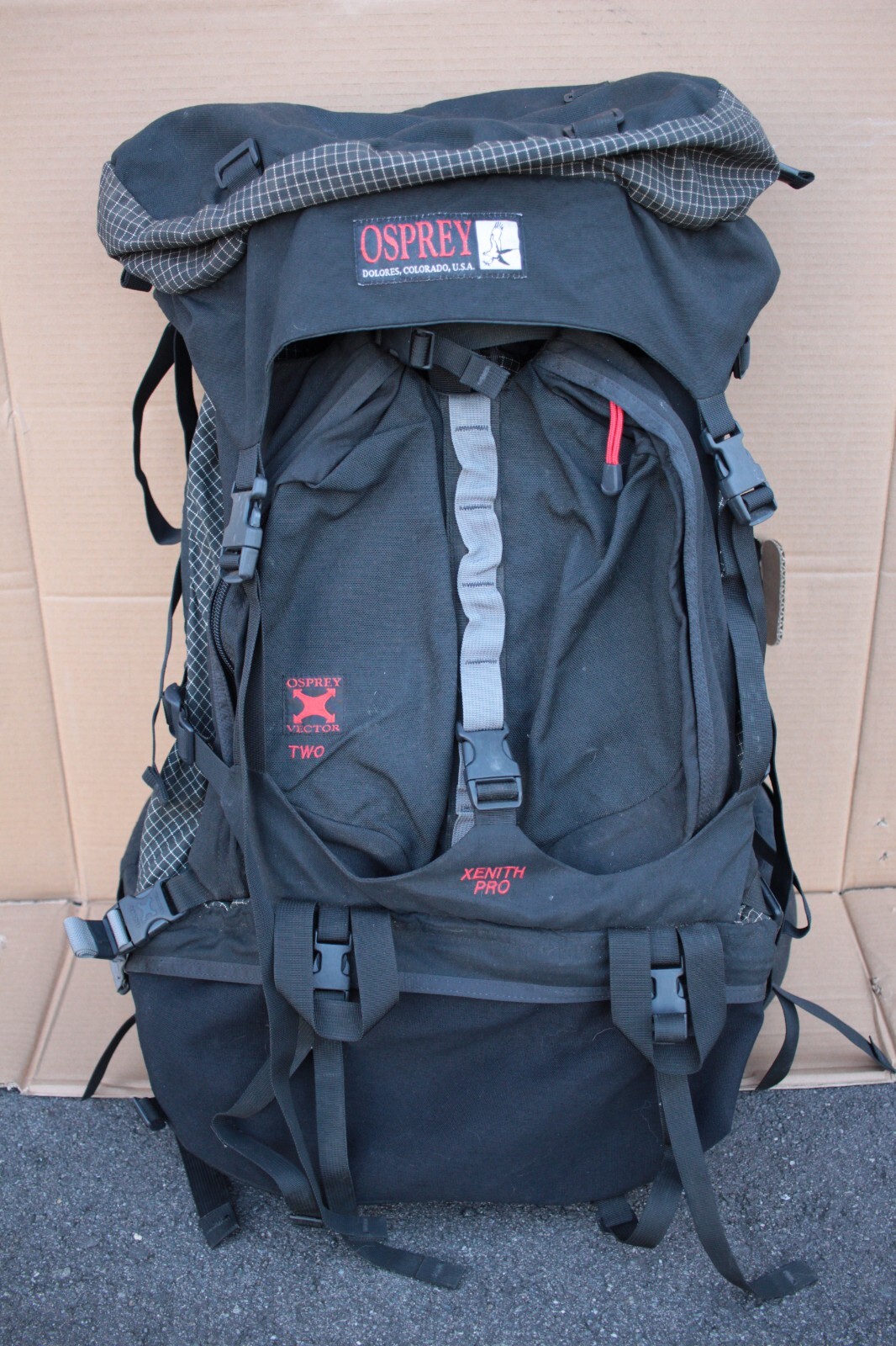 VINTAGE Osprey Xenith Pro Medium Adjustable Harness Rain Fly Vector Extras Pack 2
