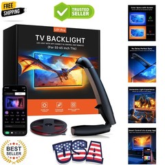 TV LED Backlight with Sensor, 14.7ft Cuttable RGB Lights That Change with TV …