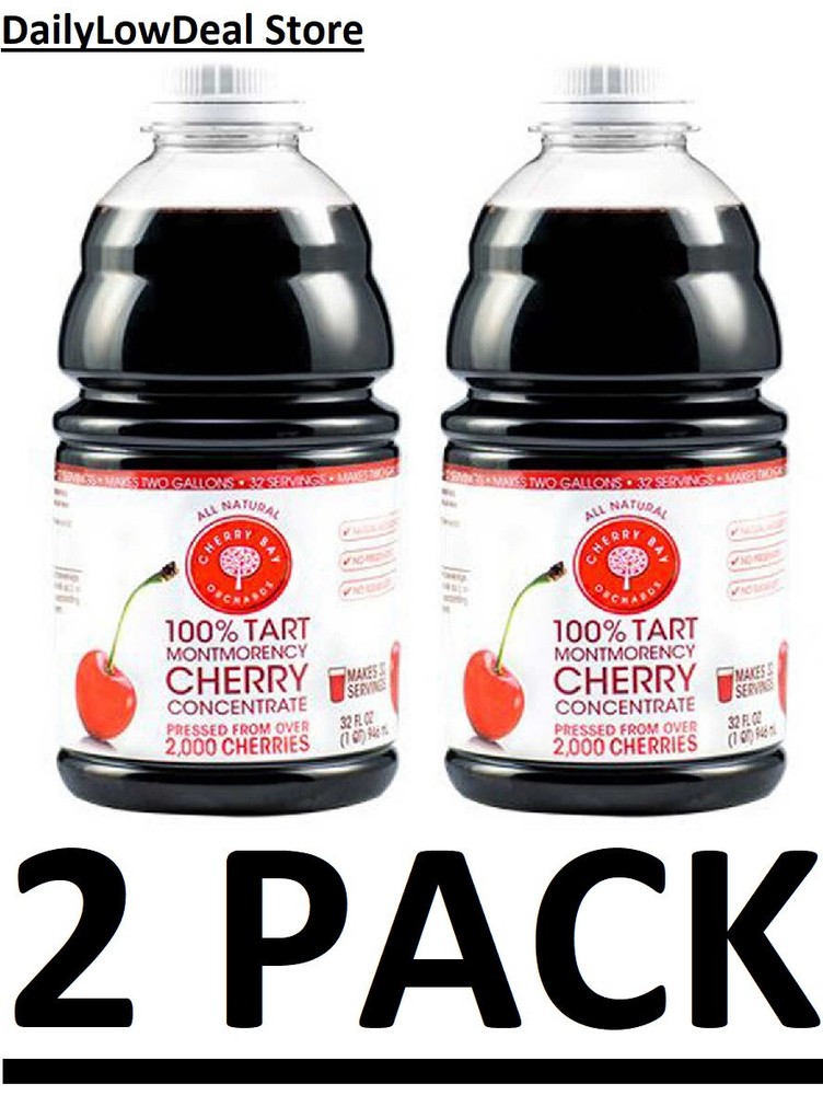 2 PACK - Cherry Bay Orchards Tart Cherry Concentrate 32 fl. oz (Total 4 lbs)
