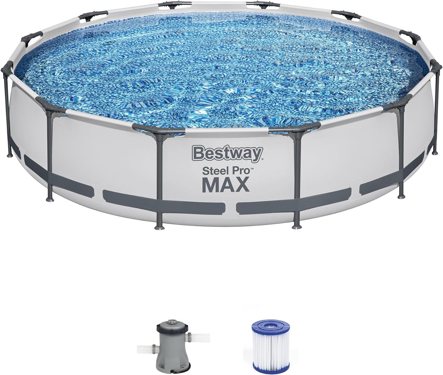Steel Pro MAX above Ground Swimming Pool (12' X 30") | round Outdoor Backyard Fa gallery