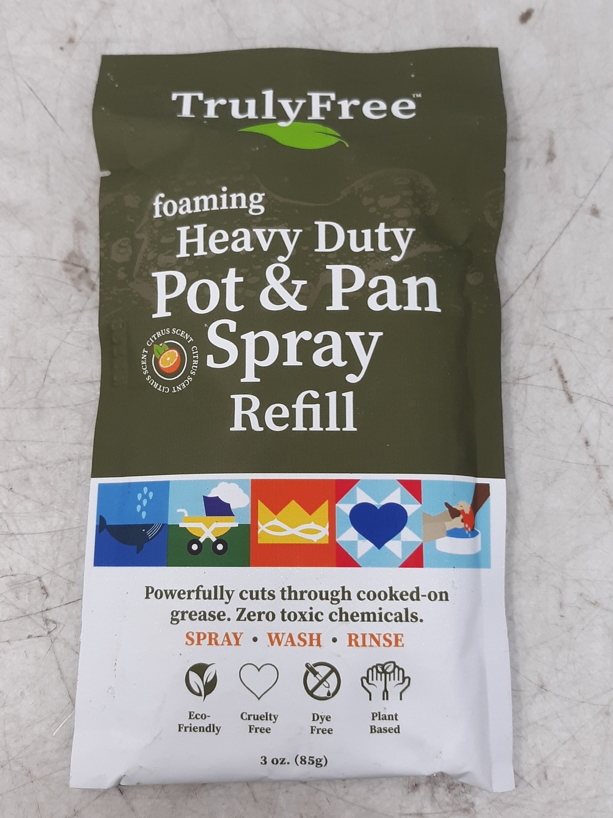 TrulyFree Heavy Duty Pot & Pan Spray Refill Foaming Citrus 3oz gallery