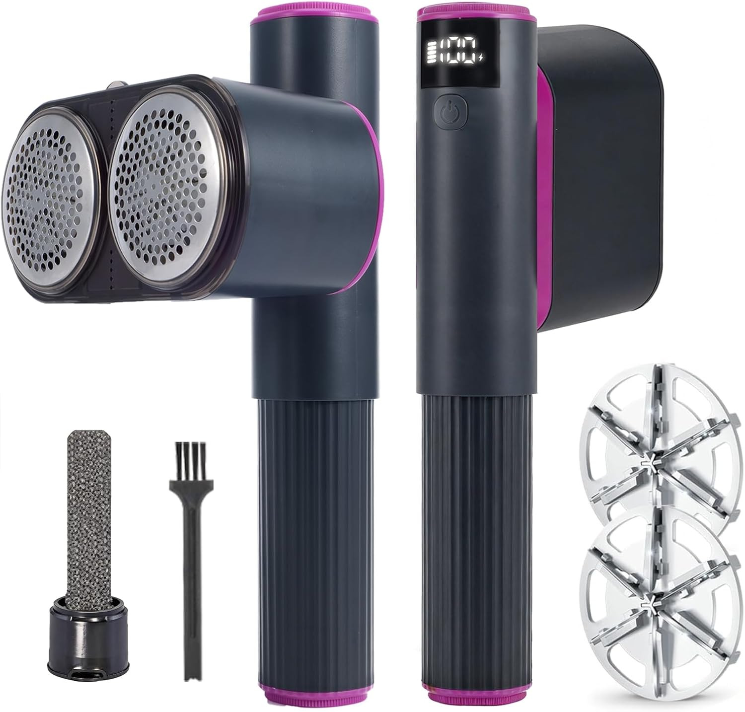 Fabric Shaver, 2-In-1 Rechargeable Lint Shaver with Dual Shaving Heads, Digital gallery