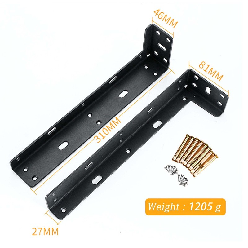12" Shelf Bracket, Max Load 400 lb Heavy Duty Manganese Steel Right Angle Bra... gallery