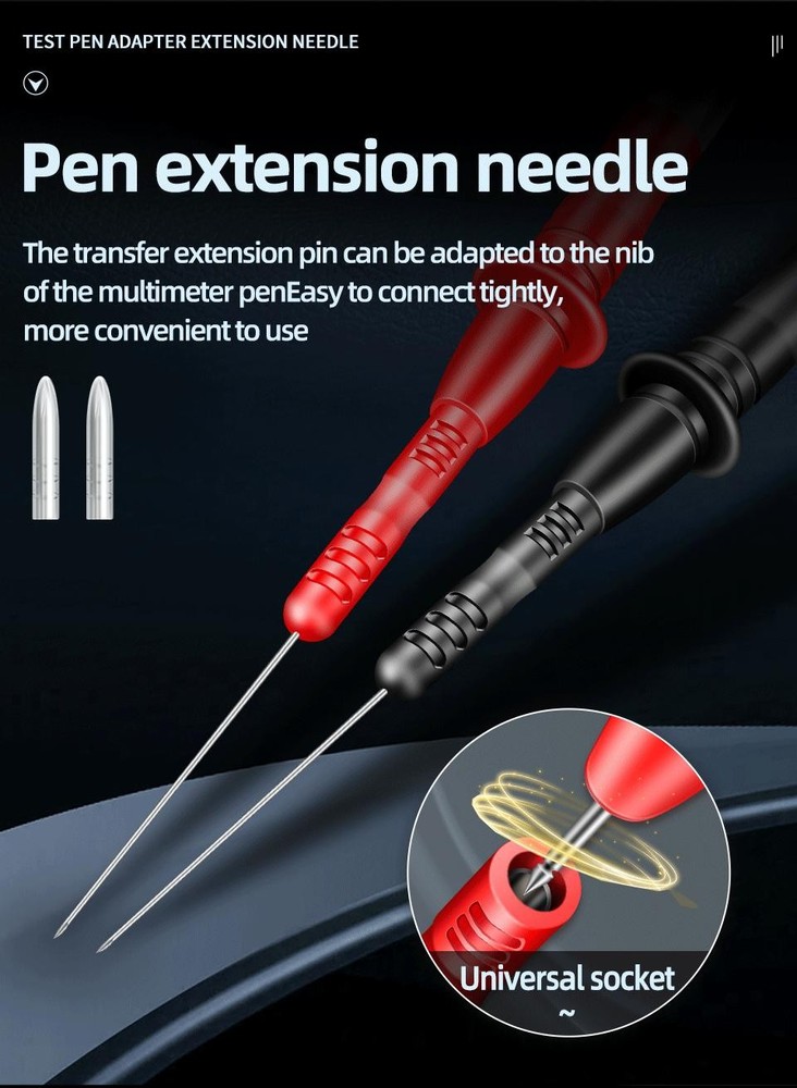 NEW PT2003 Fine Needle Probe Tip Test Leads 1000V 10A Bendable Pen Tips