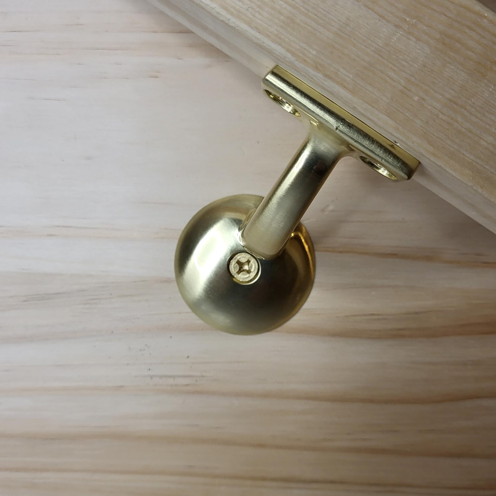 Handrail Bracket Round for Stairways with Mounting Screws - Set of 5 - (Brass... gallery