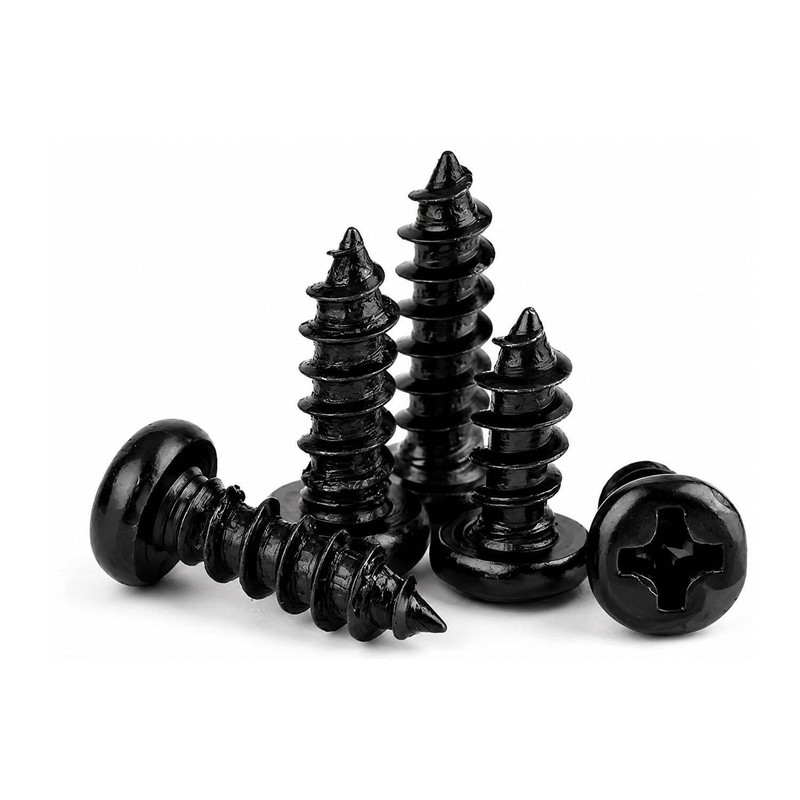 50pcs Black Oxide Phillips Pan Head Self Tapping Plastic Screws Sizes M1-M1.7 gallery