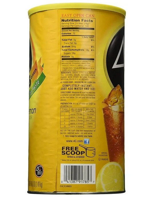4C Lemon Iced Tea Mix, 5.49 Lb Bag gallery