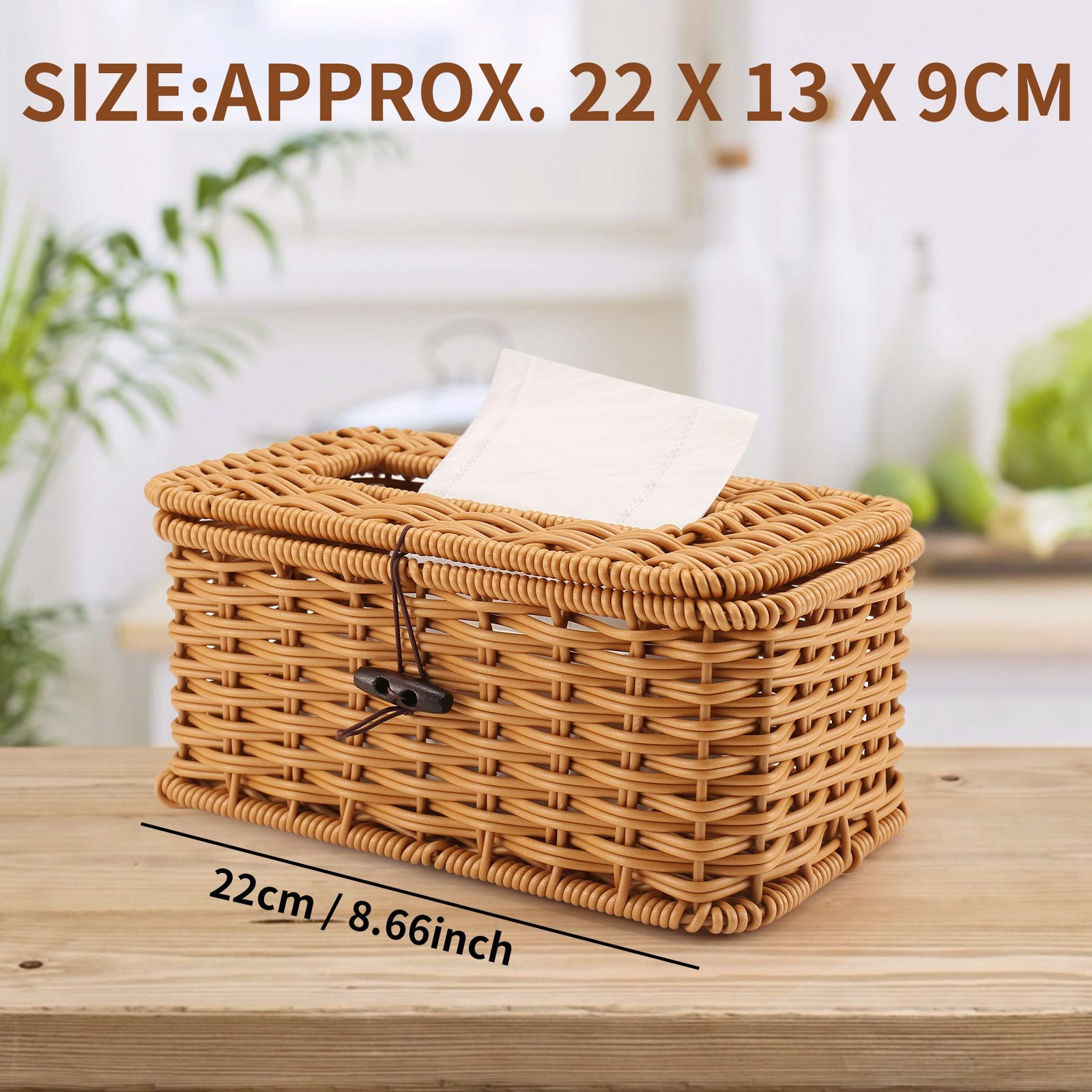 Rattan Rectangular Tissue Box Cover - Boho Decorative Woven Tissue Holder3010 gallery