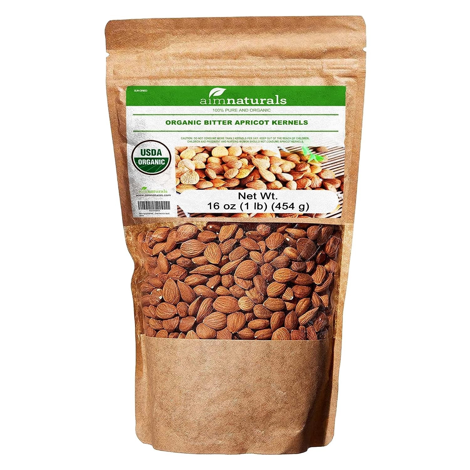 Bitter Apricot Kernels Organic Raw (1 LB) USDA Organic Certified - Turkey gallery