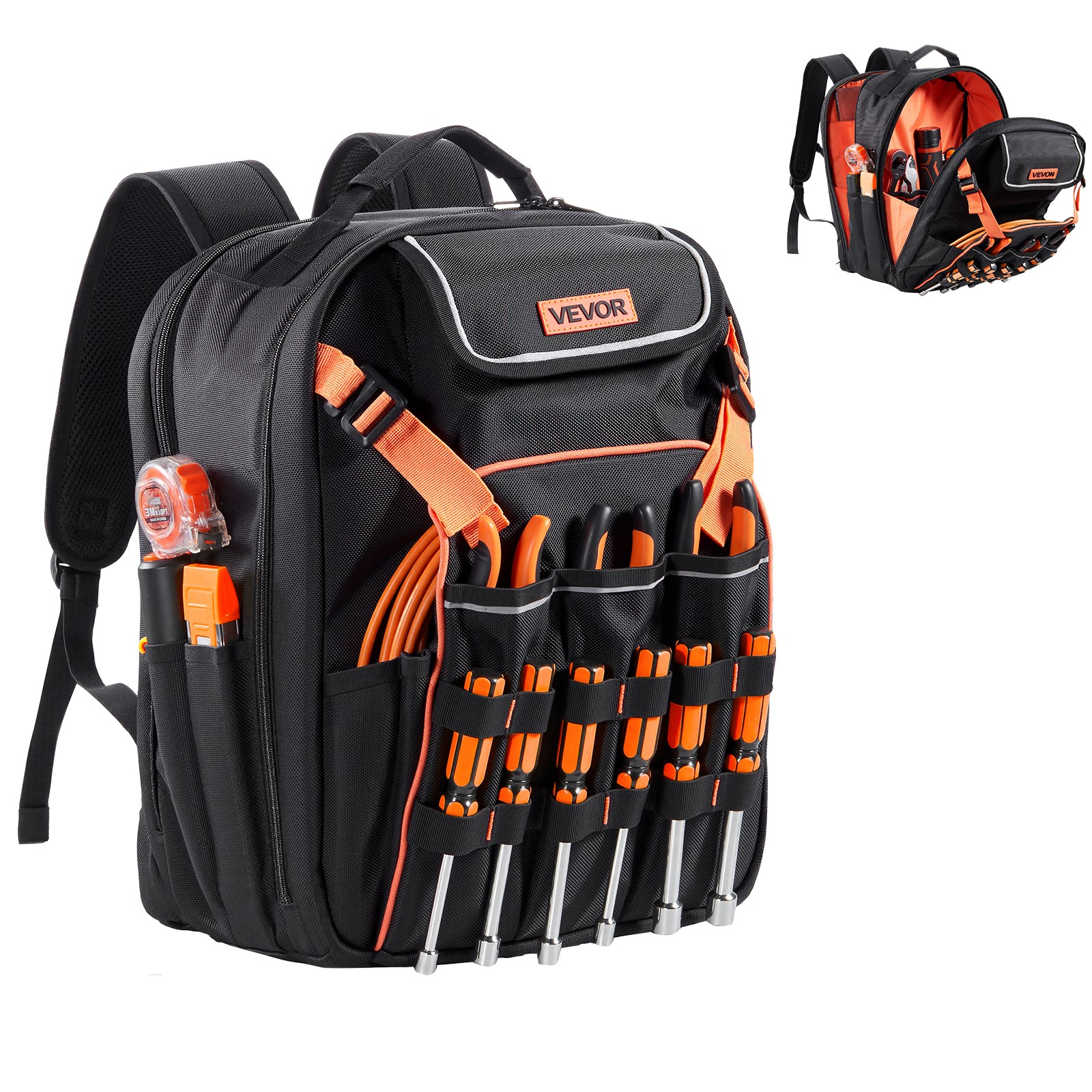 VEVOR Tool Backpack 45 Pockets Tear-resistant Jobsite Backpack for Electrician gallery