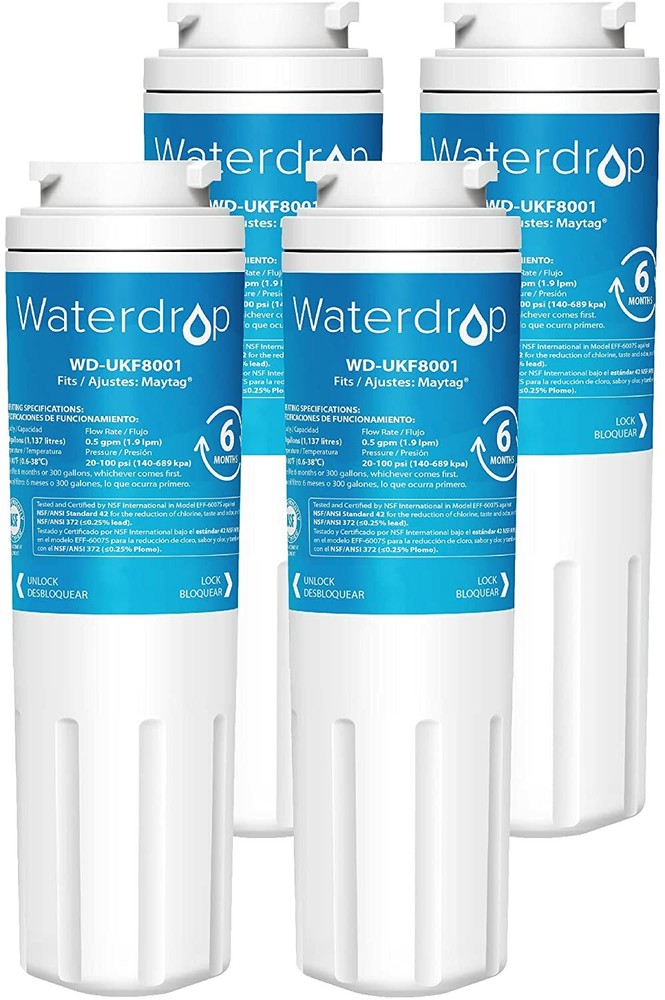 Waterdrop UKF8001 Replacement for Maytag UKF8001AXX-750, Pack of 4