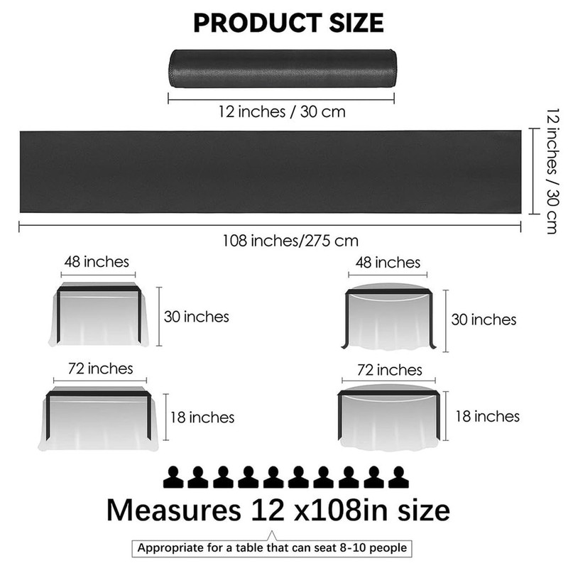 12 Pack Satin Table Runner 12 x 108 Inch Long Satin Table Runners for Wedding... gallery