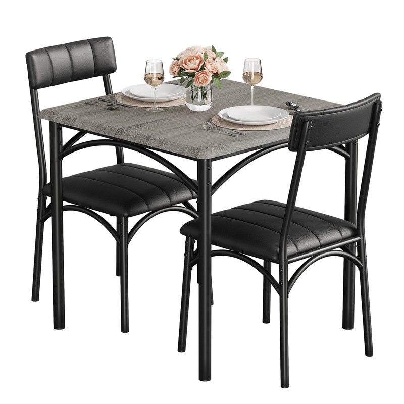 Space-Saving Dining Table and Chairs Set, Small Apartment Kitchen Furniture 3PCS gallery