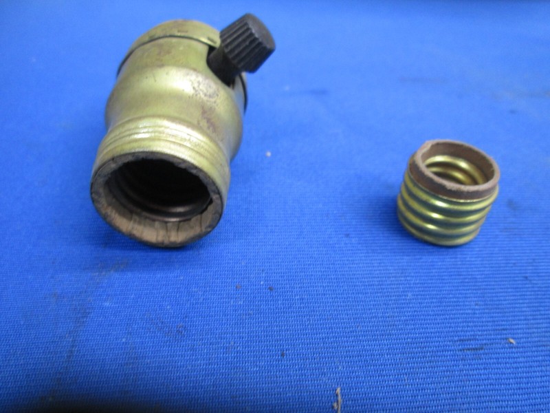 Eagle Brass Keyed Lamp Socket for E17 base bulbs with A E12 Base Adapter gallery