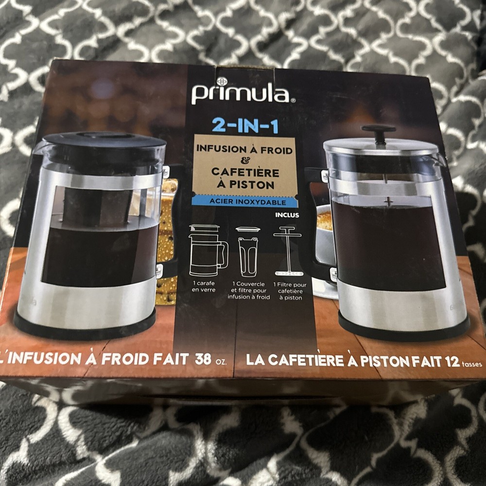 ☕️2-in-1 Coffee Maker, Cold Brew French Press, 51 oz. Epoca PPBSS-5102 Primula