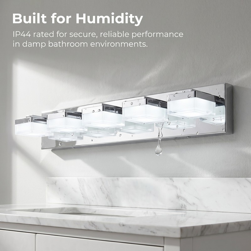 31'' Modern Chrome Vanity Light 5 Lights LED Bathroom Mirror Wall Sconce Fixture gallery