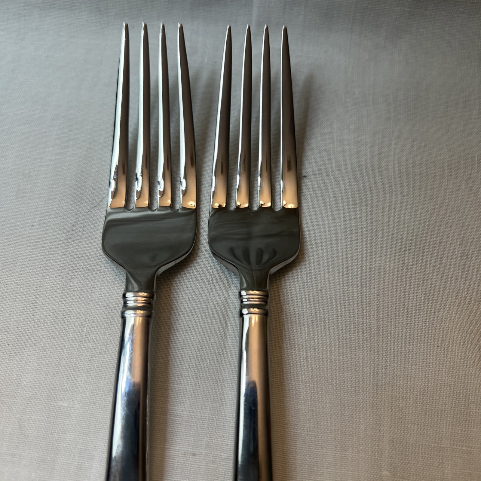 2 Lenox Eternal Glossy Stainless Dinner Forks Korea 8” gallery