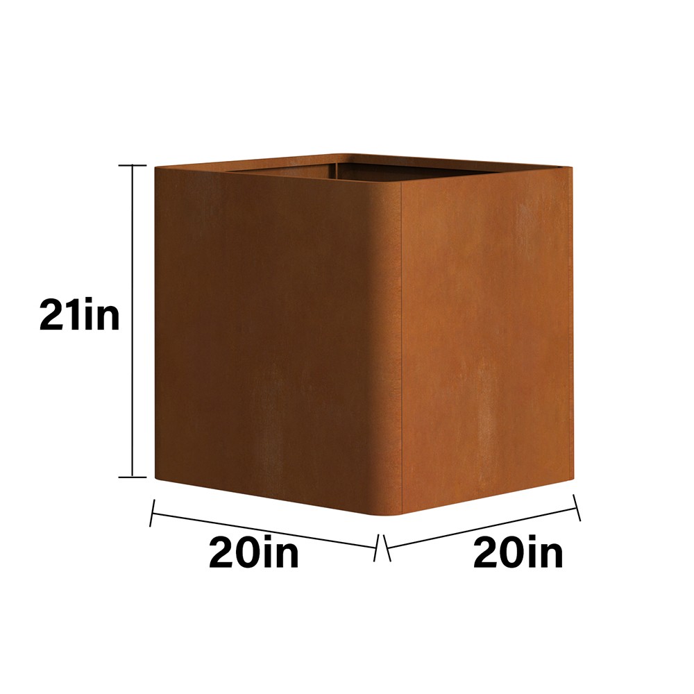 Corten Steel Planter Square Outdoor Planter Metal Garden Planters for Yard Patio gallery