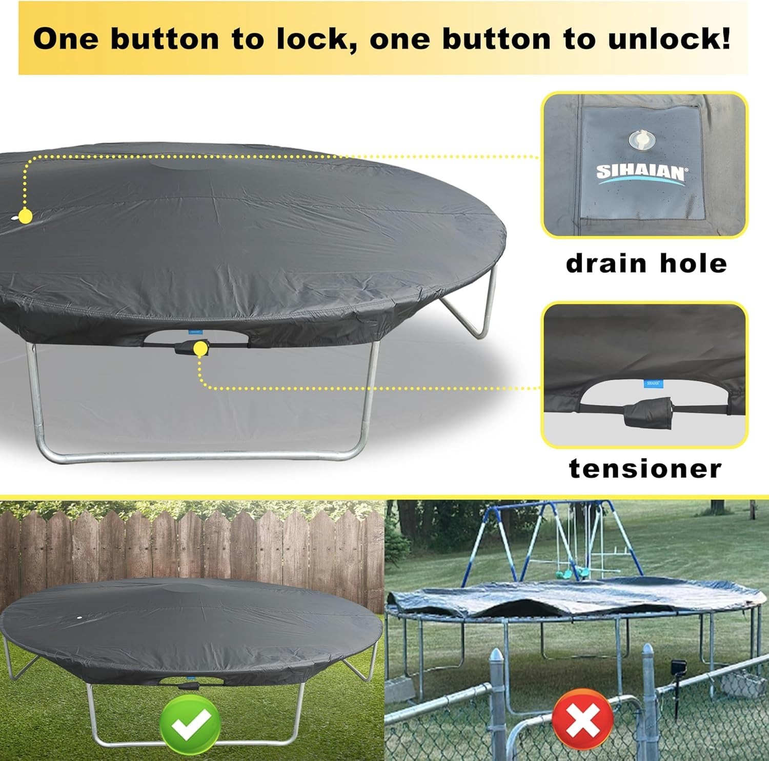 Round Trampoline Weather Rain Protective Cover 14 Ft Trampoline Cover 8-16 Ft gallery