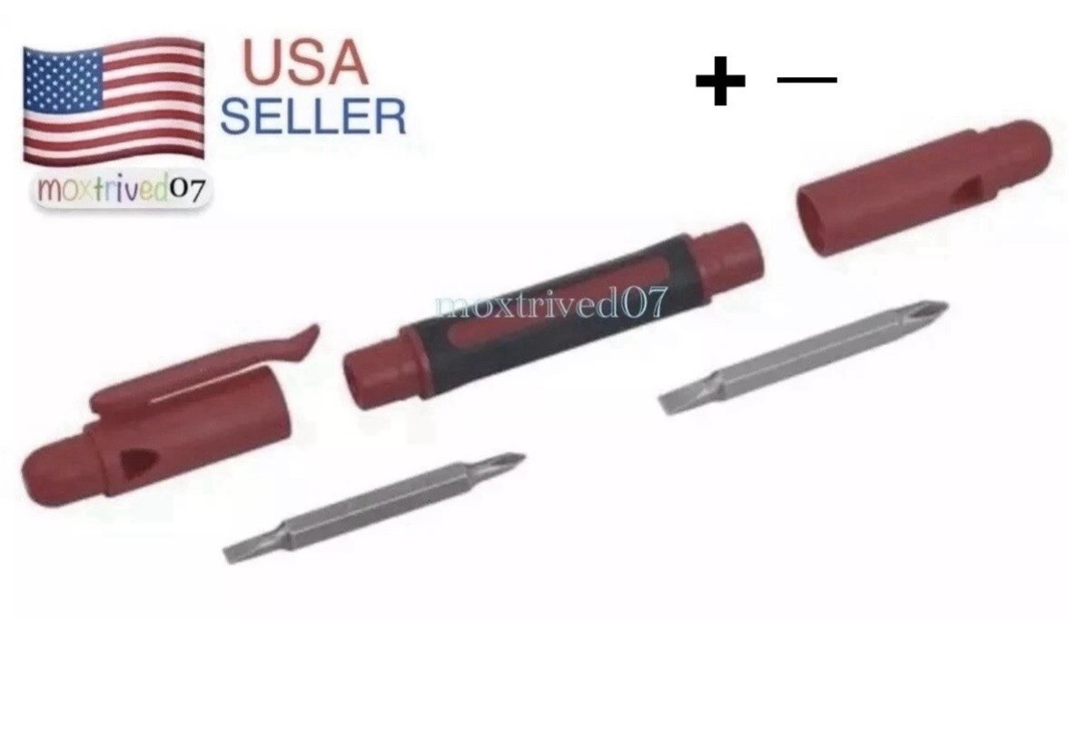 5" Pen Style 4-in-1 Precision Mini Screwdriver Pocket Clip Phillips & Slotted gallery