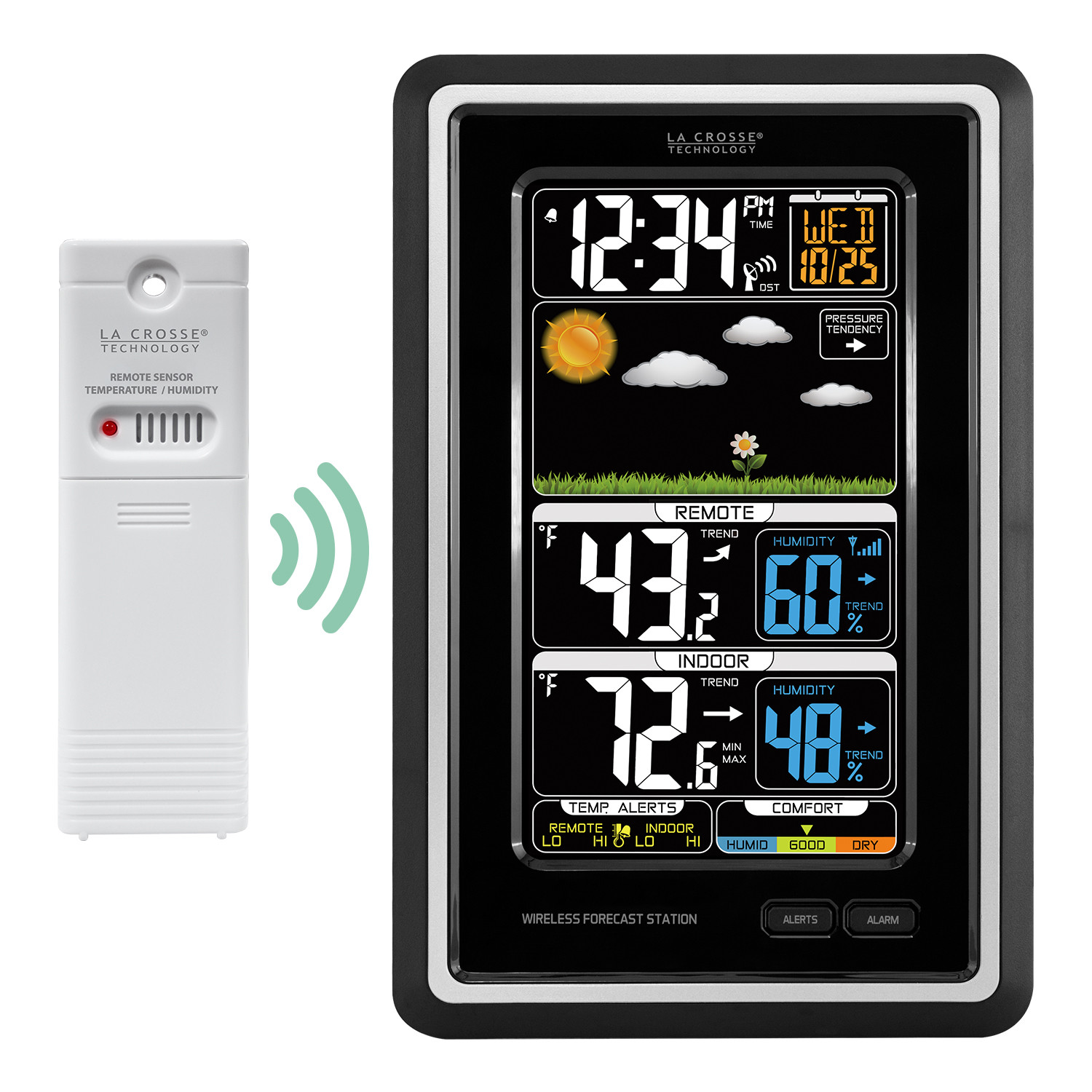 S88907 La Crosse Technology Wireless Color Weather Station TX141TH-BV3 Open Box gallery