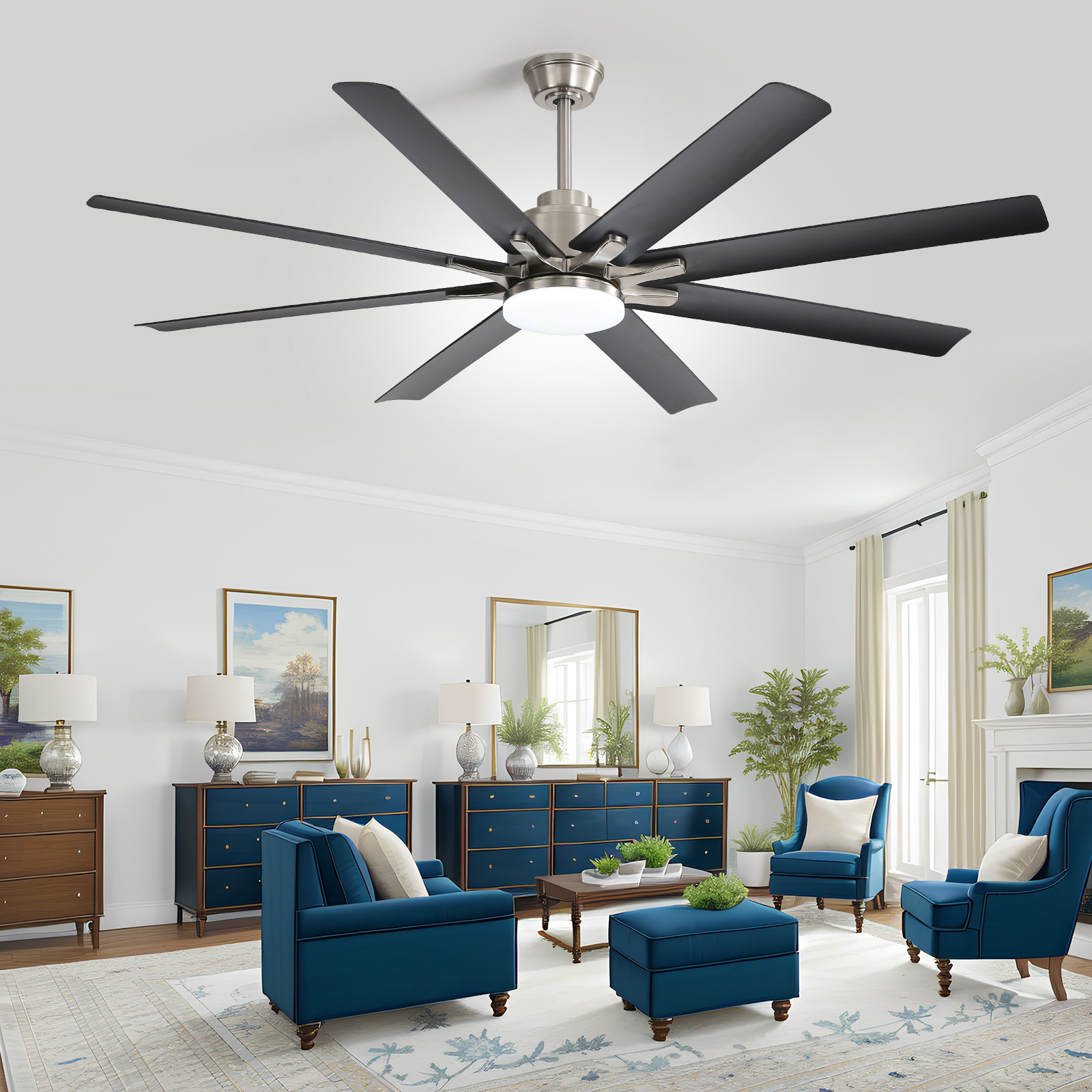 66 In Ceiling Fan With Dimmable Led Light 8 ABS Blades Smart Reversible DC Motor gallery