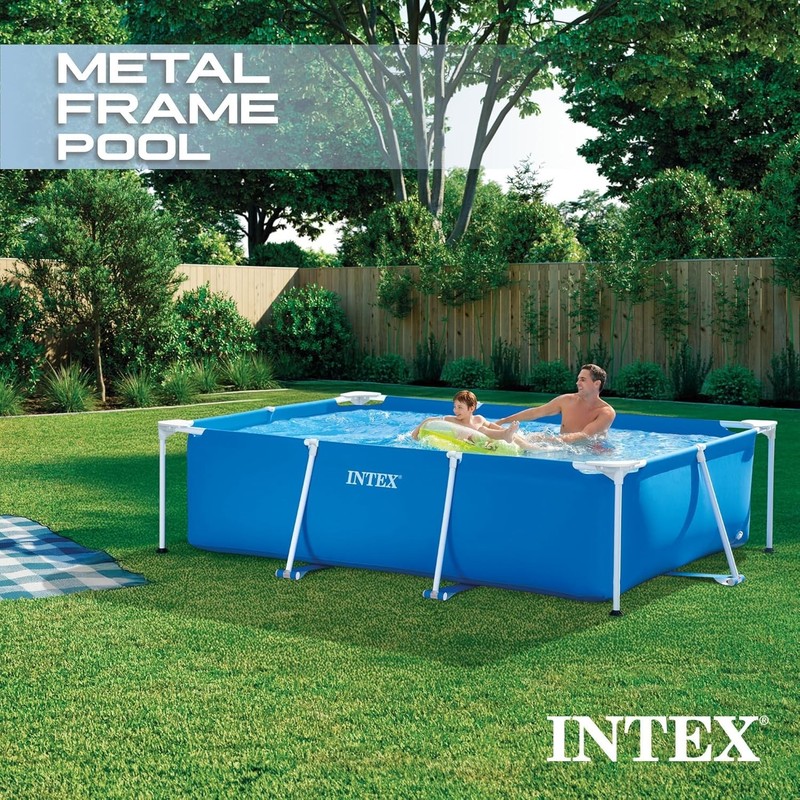 INTEX Rectangular Frame 8 ft 6 in x 5 ft 3 in x 25 in Above Ground Pool, Swimmin gallery