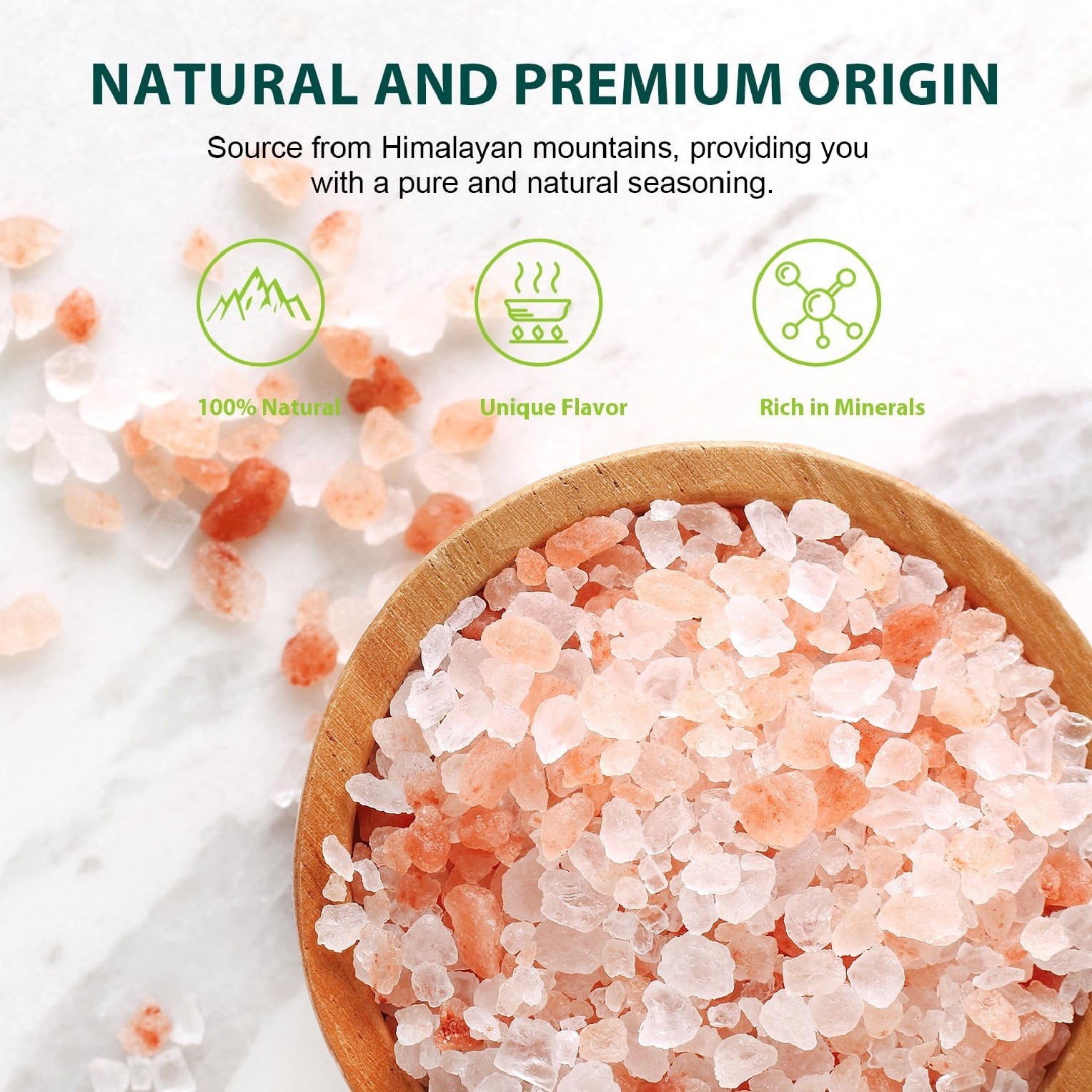 Soeos Himalayan Pink Salt, Coarse Grain, 16 Oz (1 Pound), Pink Himalayan Sea Sal gallery