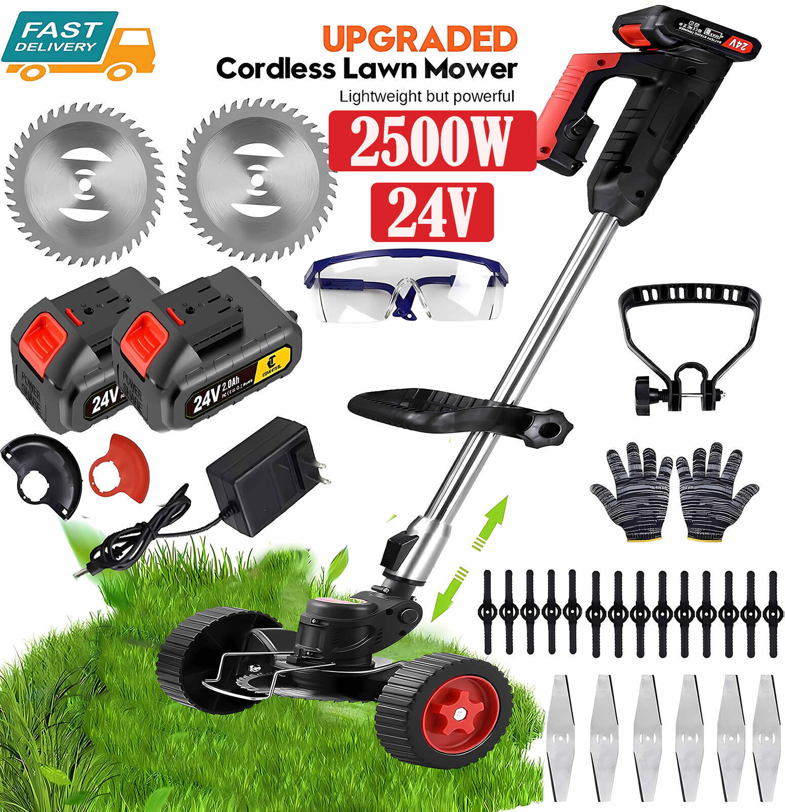 20000mAh Electric Cordless Grass String Trimmer Lawn Edger Weed Wacker Cutter gallery