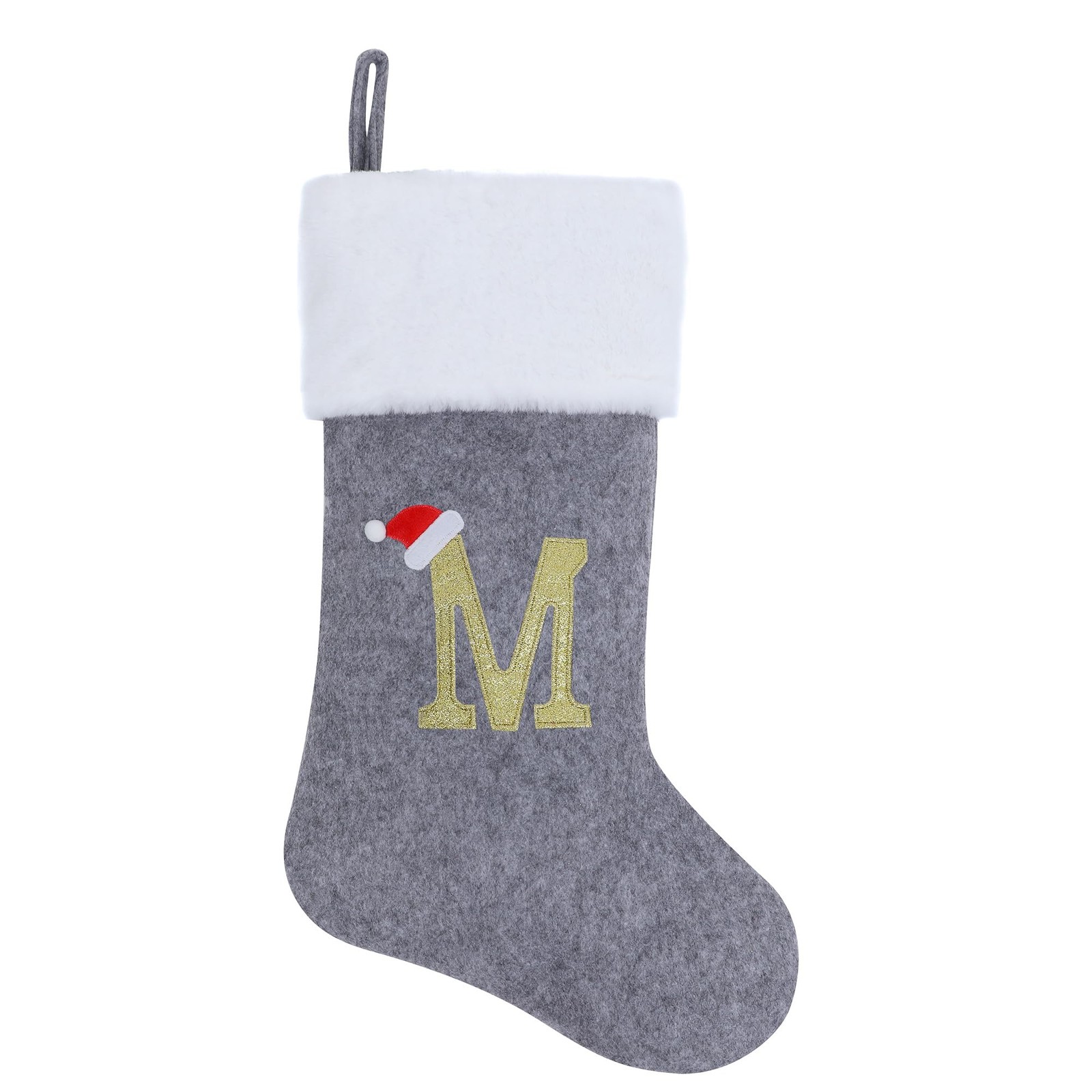20 Inches Grey with White Super Soft Plush Christmas Stockings Personalized E... gallery