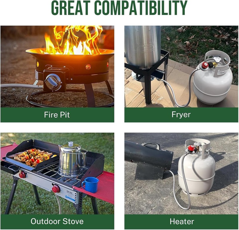 5FT 0-20PSI Adjustable High Pressure Propane Gas Regulator with Hose BBQ Grill gallery