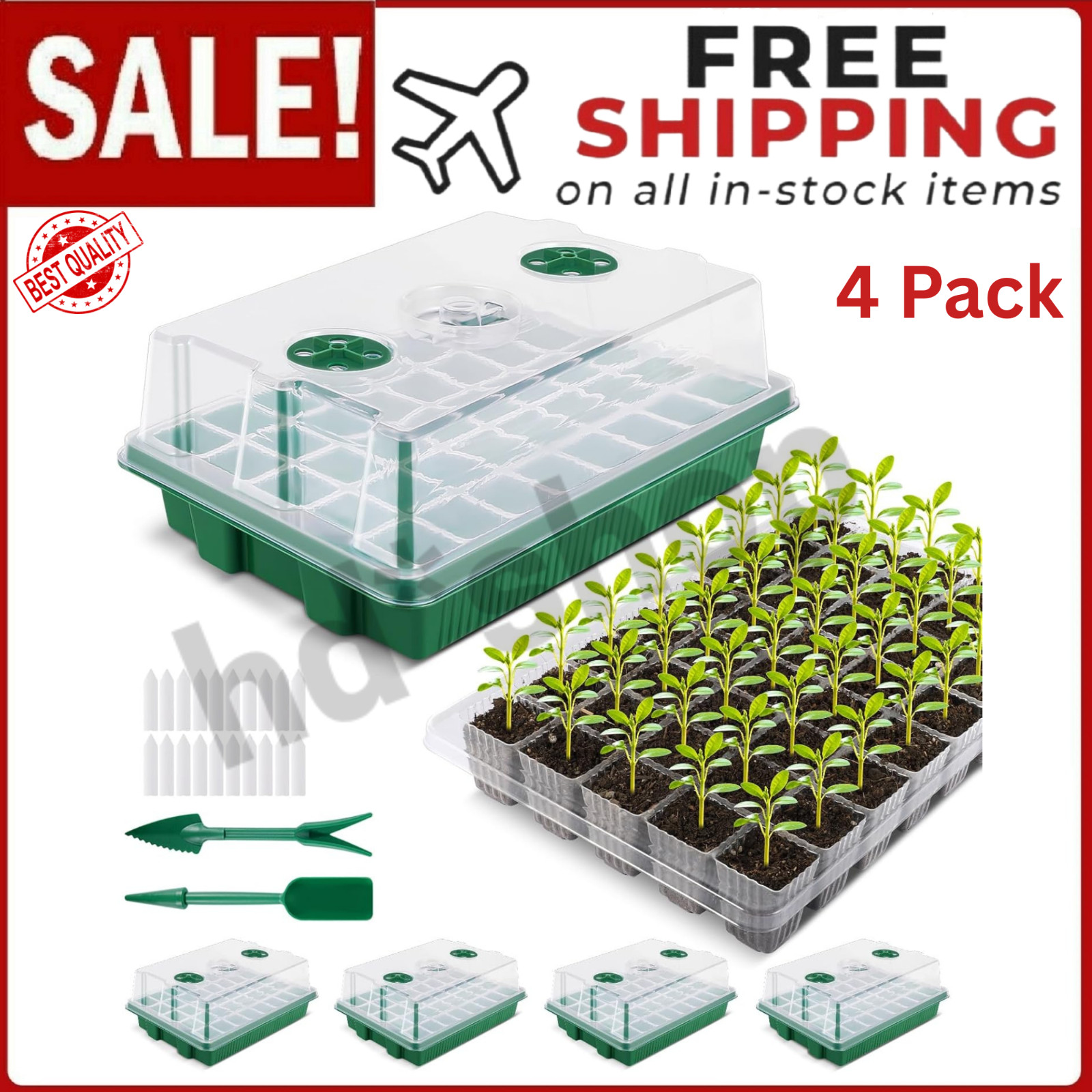Seed Starting Trays XL Thicken Seed Starter Tray Kit with Humidity Dome 4 Pack gallery