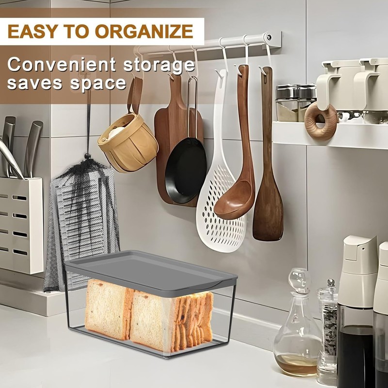Effortless Bread Slicing: Adjustable Width Slicer with Crumb Tray & Storage Box gallery