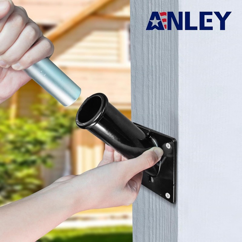 Anley Flag Pole Mounting Bracket 45 Degree Angle with Hardwares Aluminum 1.25" gallery