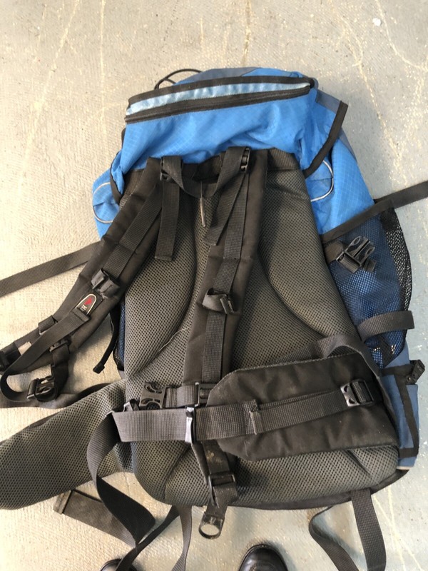 High Sierra Backpack Blue Black Tan  Trek 45+ 4