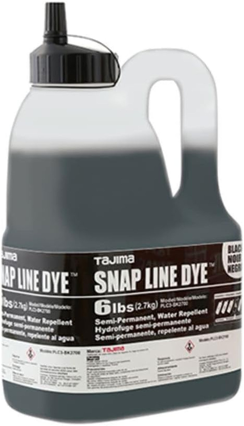 Marking Chalk - Black 6 Lbs (2.7Kg) Semi Permanent Snap-Line Dye with Durable Bo gallery