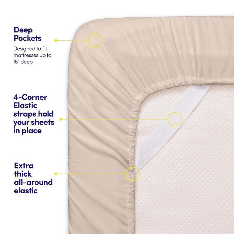 1500 Supreme Collection Queen Sheet Sets Beige Cream Luxury Hotel Bed Sheets... gallery