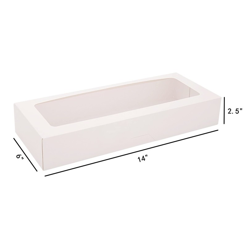 24-Pack 14" x 6" x 2.5" Cookie Boxes, Bakery Boxes with Window, Strawberry Bo... gallery