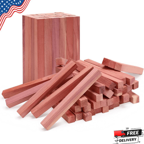 Cedar Blocks for Clothes Storage, 50Pcs Cedar Sticks, Aromatic Red Cedar gallery