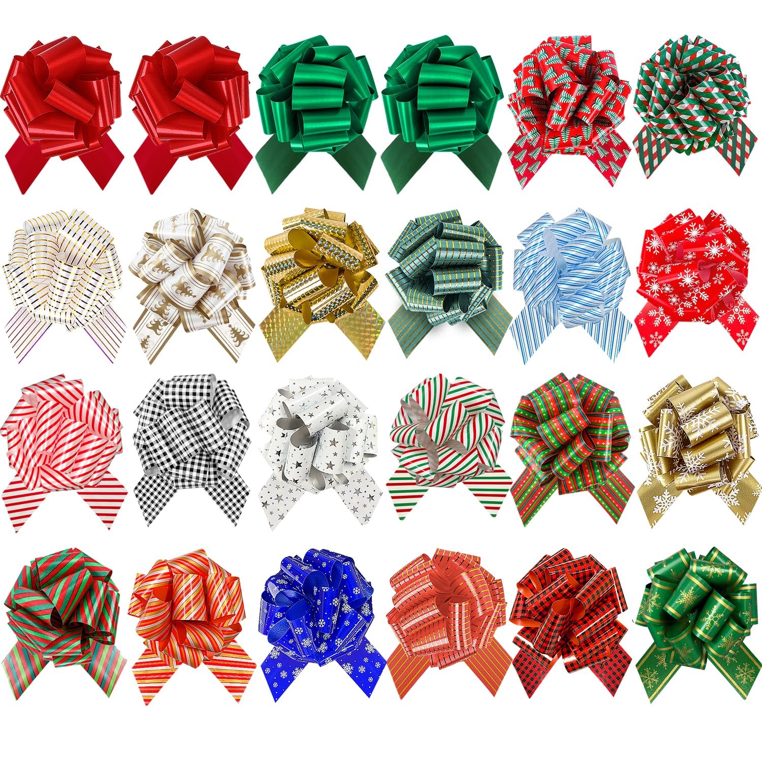 SIMISI RIBBON 24 Pcs Christmas Bows 1 Count (Pack of 24), Style A+b-24 Pieces gallery