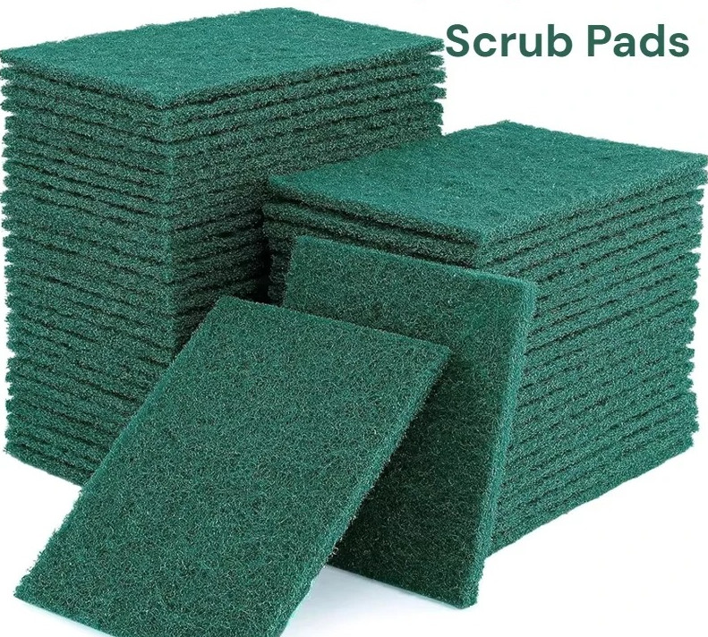 20pcs Green Scratch Free Scrub Pads Reusable Kitchen Cleaning Sponges - NEW gallery