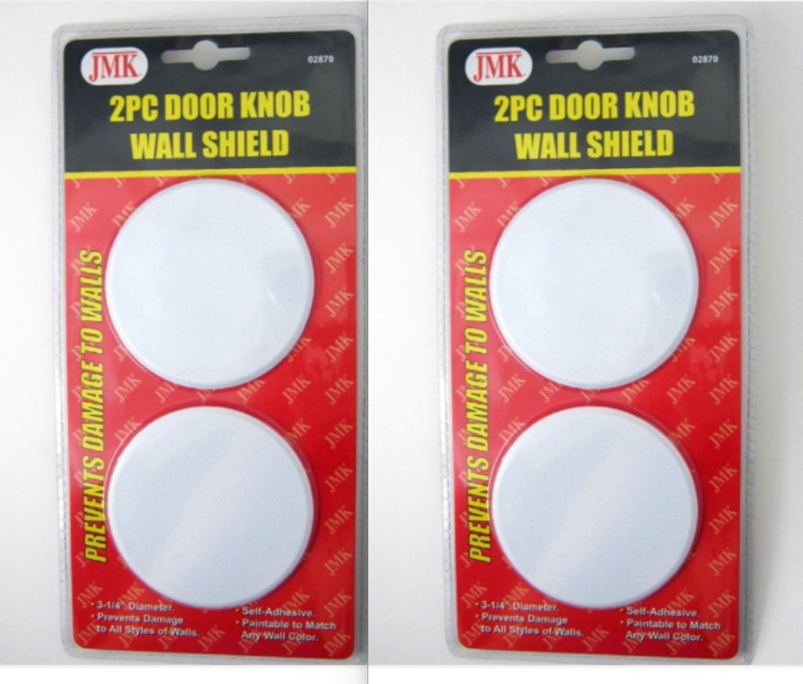 4 Wall Protector Door Knob Prevent Drywall Holes Dings White 3 1/4" Round Shield gallery