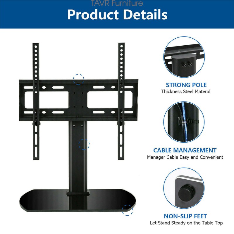 Universal Tabletop TV Stand with Swivel Mount for 27-55 inch TVs gallery