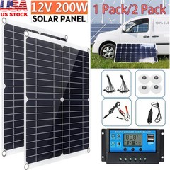 200 Watts Solar Panel Kit 12V 100A Battery Charger with Controller Caravan Boat