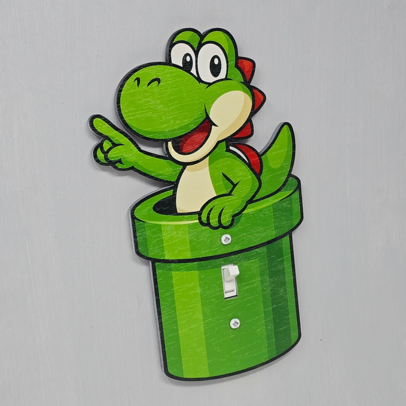 Yoshi Pipe Light Switch Cover SMB1 Luigi Video Games Kids SNES Retro Mario Luigi gallery