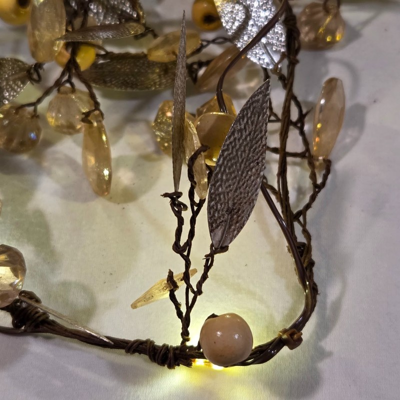 Pottery Barn Rustic Leaf String Lighted Garland 6ft Mini LED Wedding Holiday NIB gallery