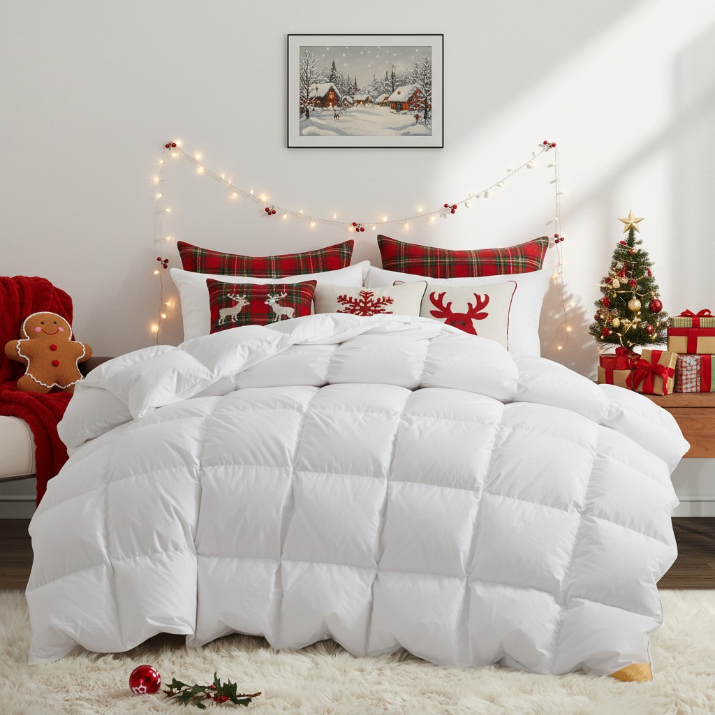 Puredown Fluffy Extra Warm Euro 90% Goose Down Comforter 500TC Cotton Shell gallery