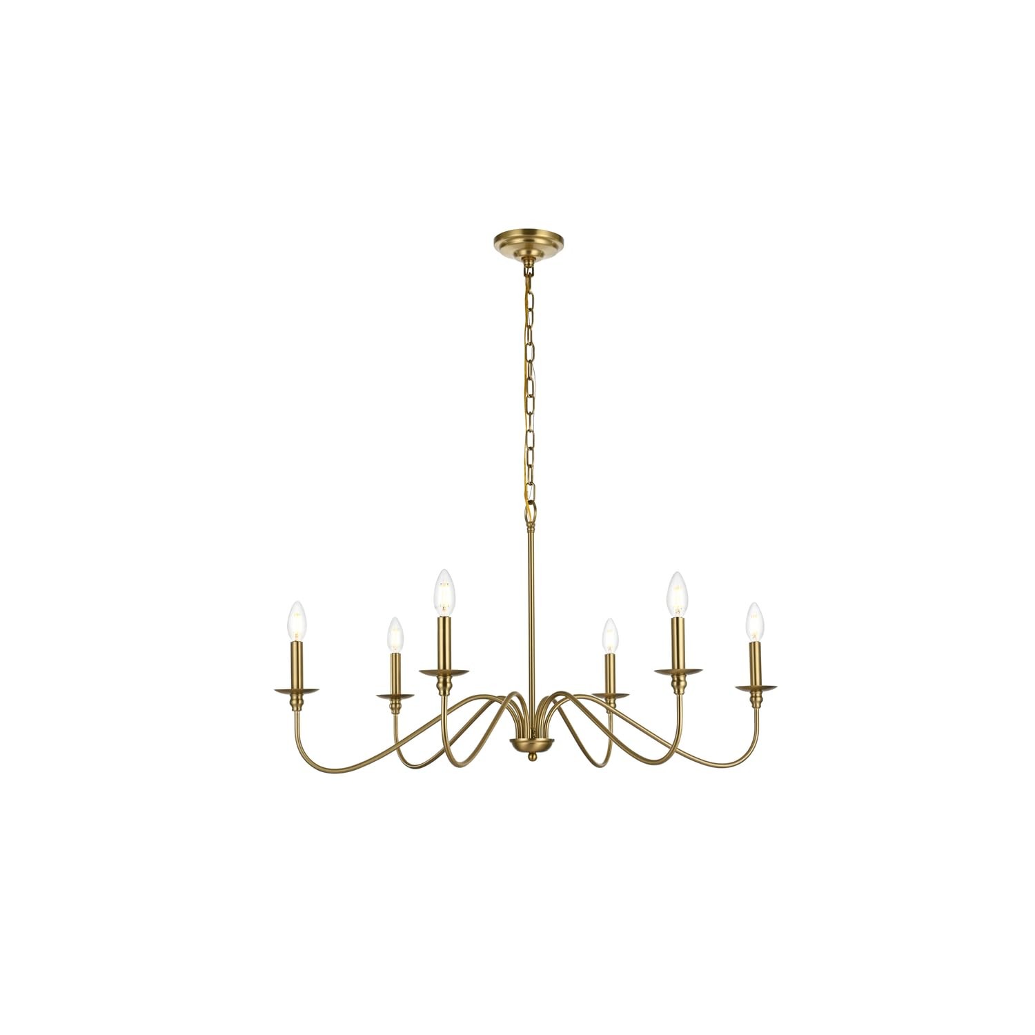 Living District Rohan 36" 6Light Transitional Metal Chandelier in Satin gallery