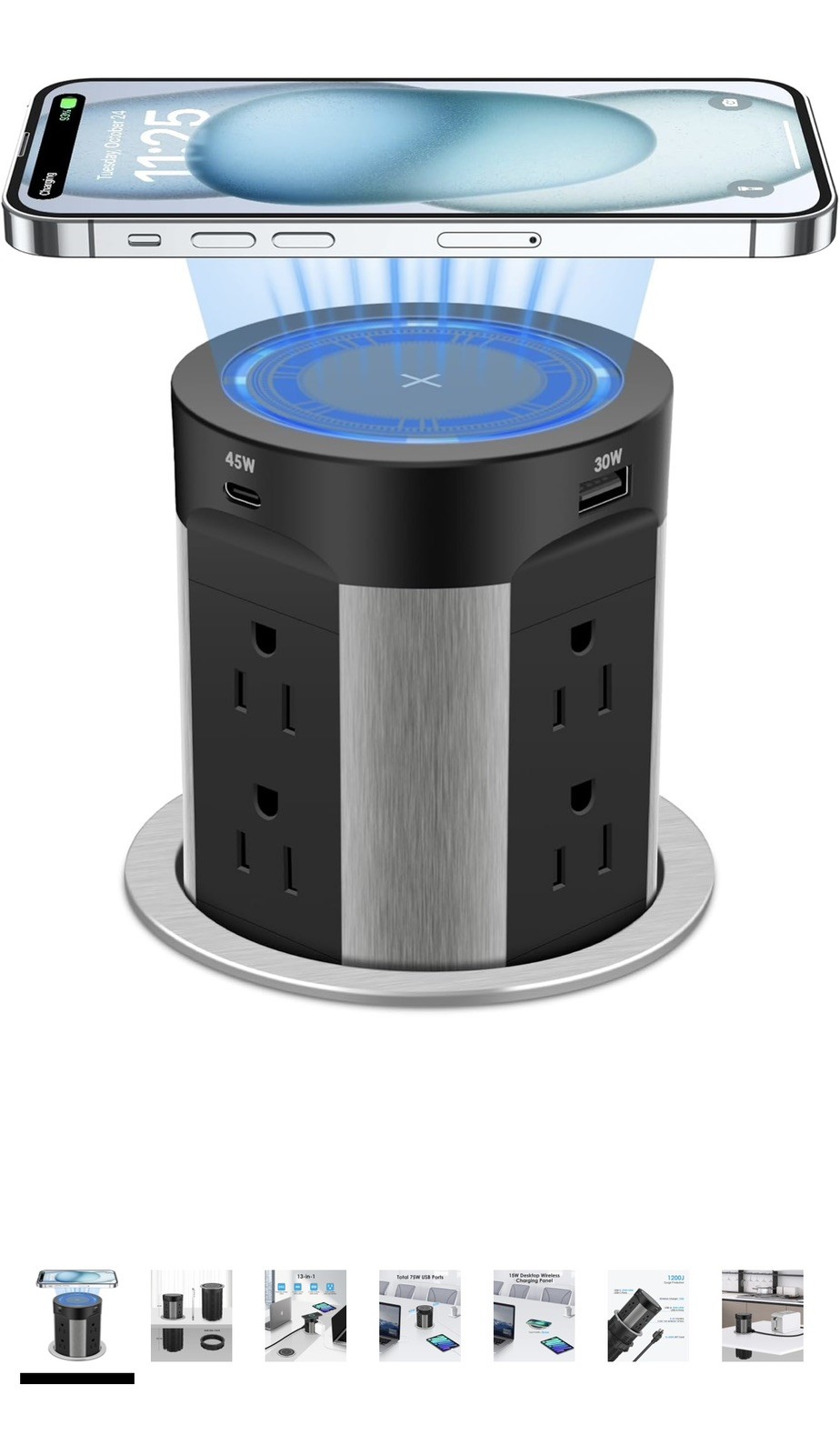 Pop Up Countertop Outlet w/ USB – Retractable Kitchen Power Strip – NEW gallery