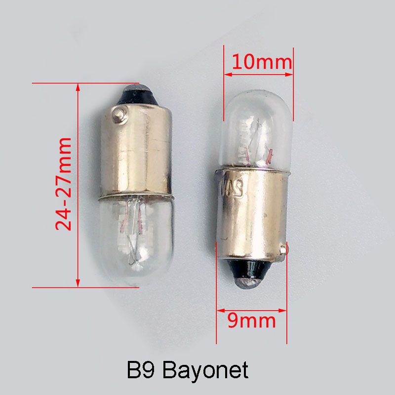 B9 E10 Screw/Bayonet Indicator Light Bulb Lamp 6.3/12/24/30/36/48V 1/1.5/2/3/5W